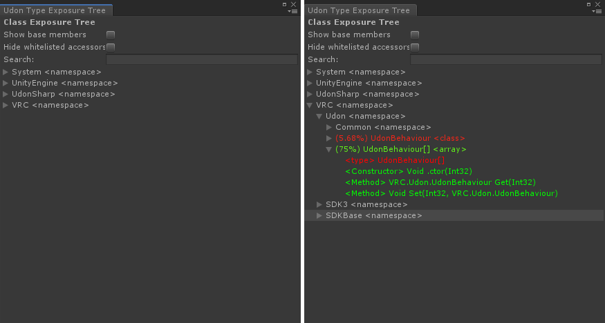 Udon Type Exposure Tree