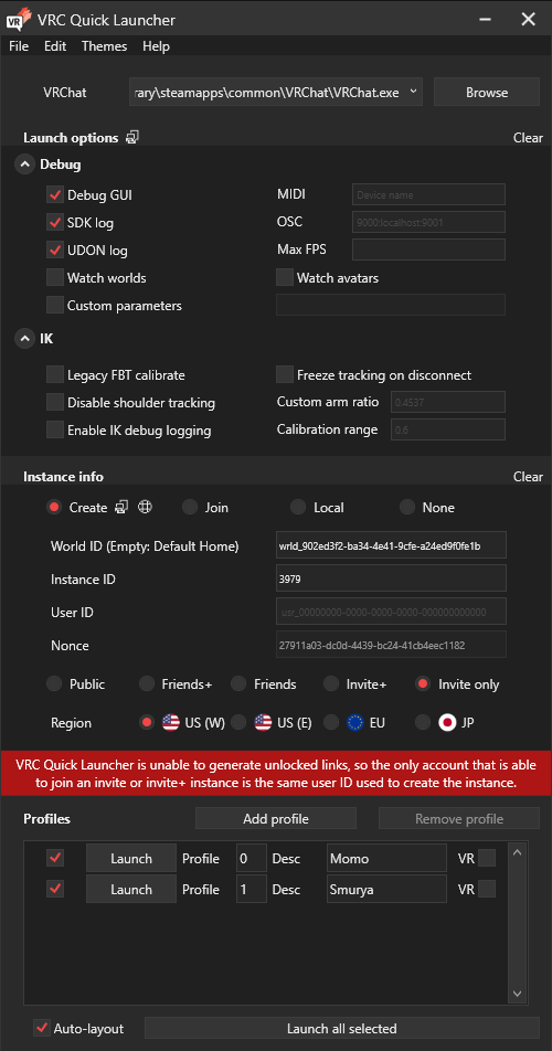 VRC 快捷启动工具 GUI